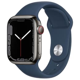 Apple Watch Series 7 (2021) GPS + Cellular 45 mm - Ανοξείδωτο ατσάλι Graphite - Sport band Μπλε