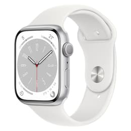 Apple Watch Series 9 (2023) GPS 45 mm - Αλουμίνιο Ασημί - Sport band Άσπρο