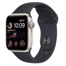 Apple Watch Series SE 2 (2022) GPS + Cellular 40 mm - Αλουμίνιο Starlight - Sport band Μαύρο