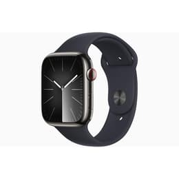 Apple Watch Series 9 (2023) GPS + Cellular 45 mm - Ανοξείδωτο ατσάλι Graphite - Sport band Μαύρο