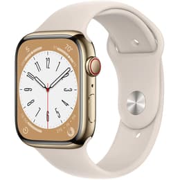 Apple Watch Series 8 (2022) GPS + Cellular 41 mm - Ανοξείδωτο ατσάλι Χρυσό - Sport band Starlight