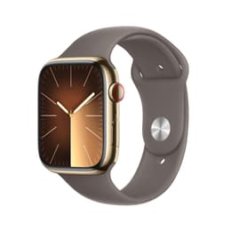 Apple Watch Series 9 (2023) GPS + Cellular 41 mm - Ανοξείδωτο ατσάλι Χρυσό - Sport band Μαύρο