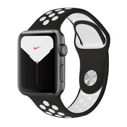 Apple Watch Series 5 (2019) GPS 44 mm - Αλουμίνιο Space Gray - Nike Sport band Μαύρο/Άσπρο