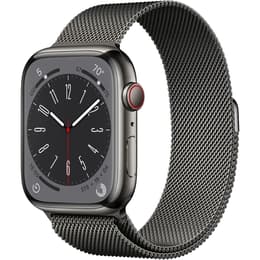 Apple Watch Series 8 (2022) GPS + Cellular 45 mm - Ανοξείδωτο ατσάλι Ασημί - Milanese loop Μαύρο