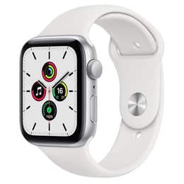 Apple Watch Series SE 1 (2020) GPS 44 mm - Αλουμίνιο Ασημί - Sport band Άσπρο