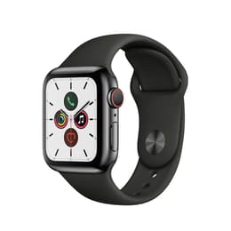 Apple Watch Series 5 (2019) GPS + Cellular 40 mm - Ανοξείδωτο ατσάλι Διαστημικό μαύρο - Sport band Μαύρο